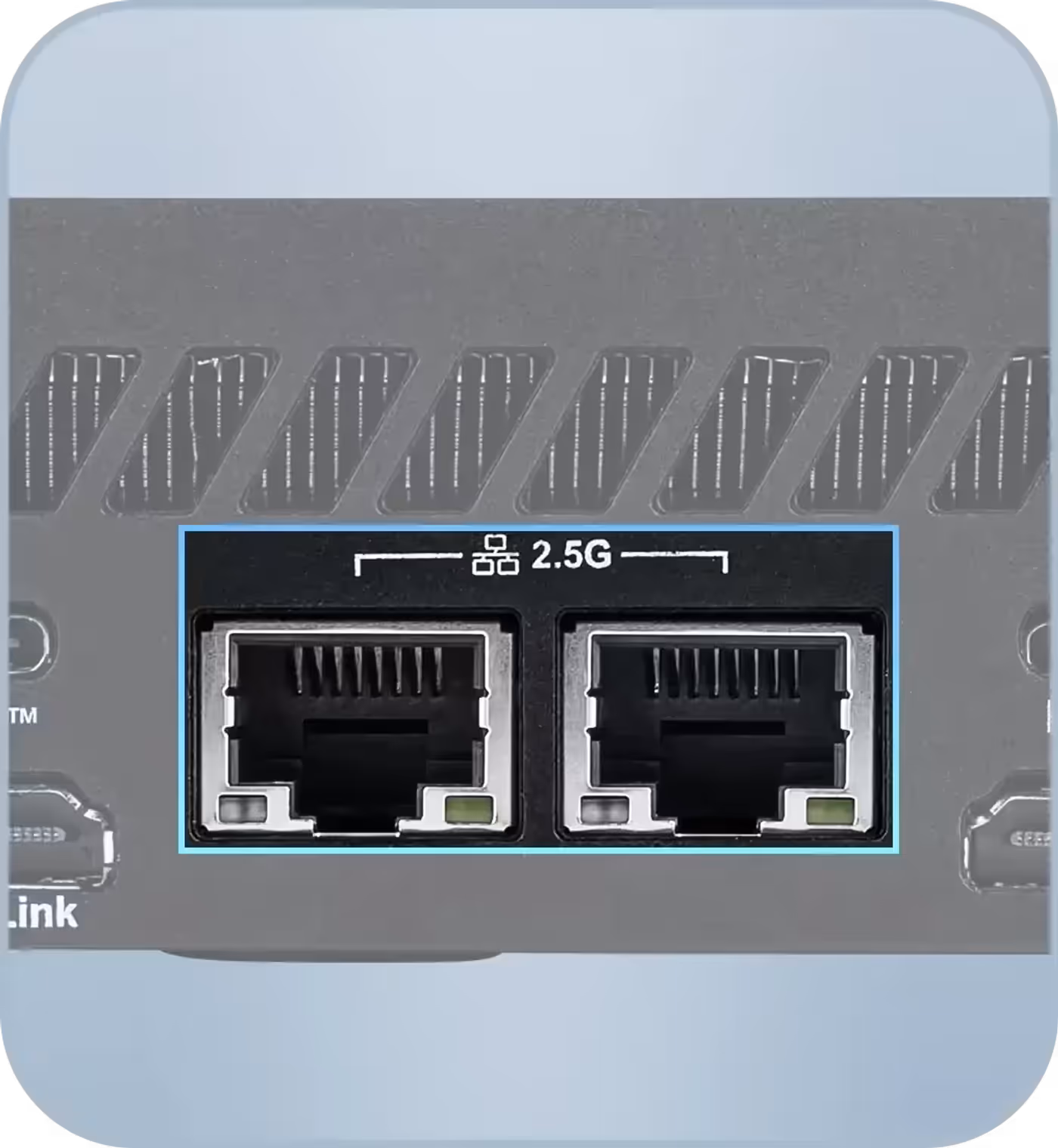 Mini PC showing dual 2.5G Ethernet ports for high-speed network reliability