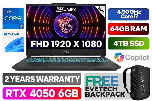 MSI Cyborg 15 A13VE Intel Core i7 RTX 4050 Gaming Laptop With 64GB RAM & 4TB SSD - image 1 MSI Cyborg 15 A13VE Intel Core i7 RTX 4050 Gaming Laptop With 64GB RAM & 4TB SSD - image 1