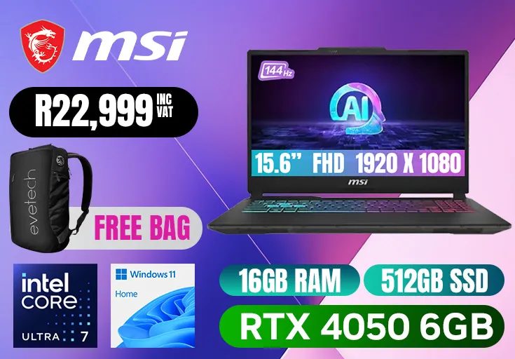 MSI Cyborg 15 AI A1VEK Intel Core Ultra 7 RTX 4050 Gaming Laptop