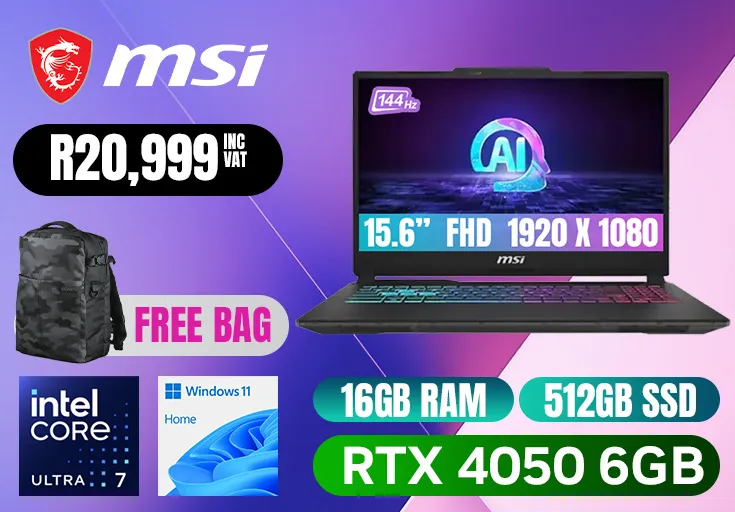 MSI Cyborg 15 AI A1VEK Intel Core Ultra 7 RTX 4050 Gaming Laptop