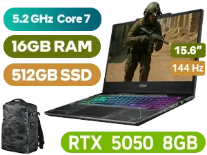 MSI Cyborg 15 B2RWEKG Intel Core 7 RTX 5050 Gaming Laptop - Image 1