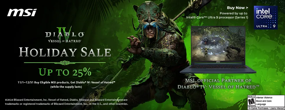 MSI Diablo IV Vessel of Hatred Holiday Sale