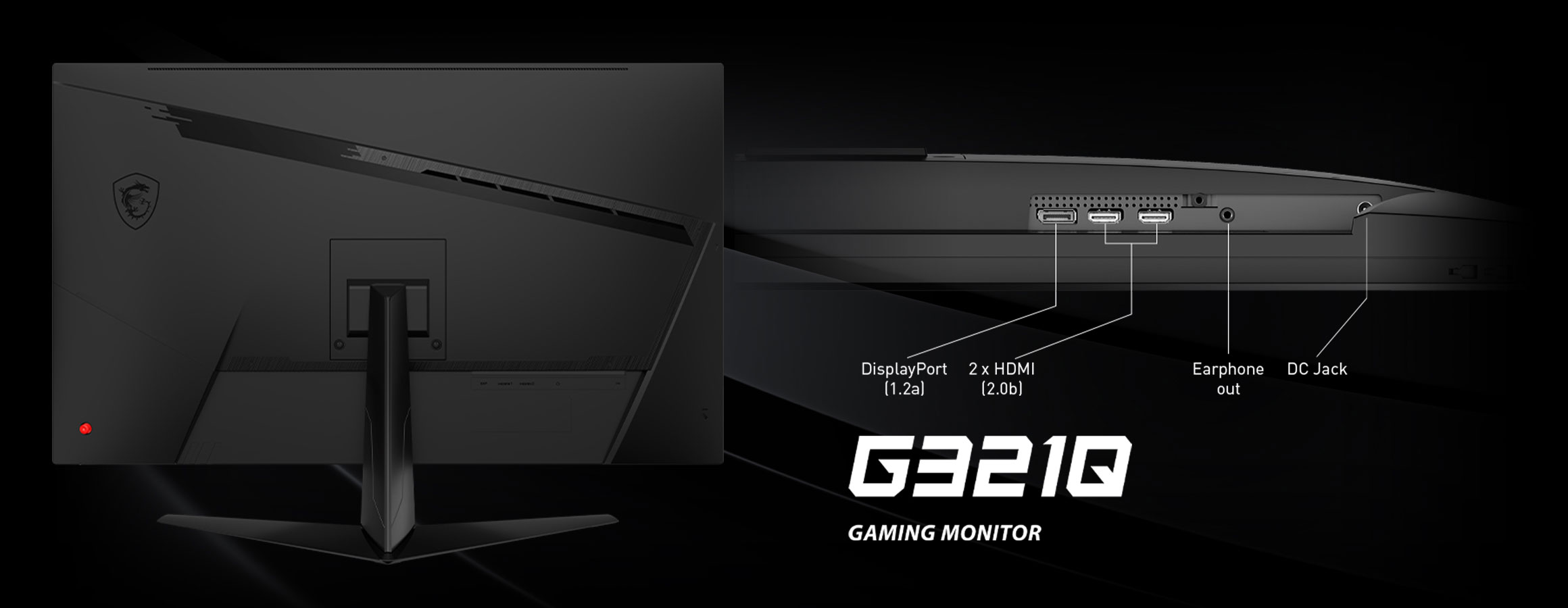 Close-Up of MSI G321Q Gaming Monitor