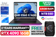 MSI GE78HX Raider 14VI Intel Core i9 RTX 4090 Gaming Laptop With 16TB SSD - image 1