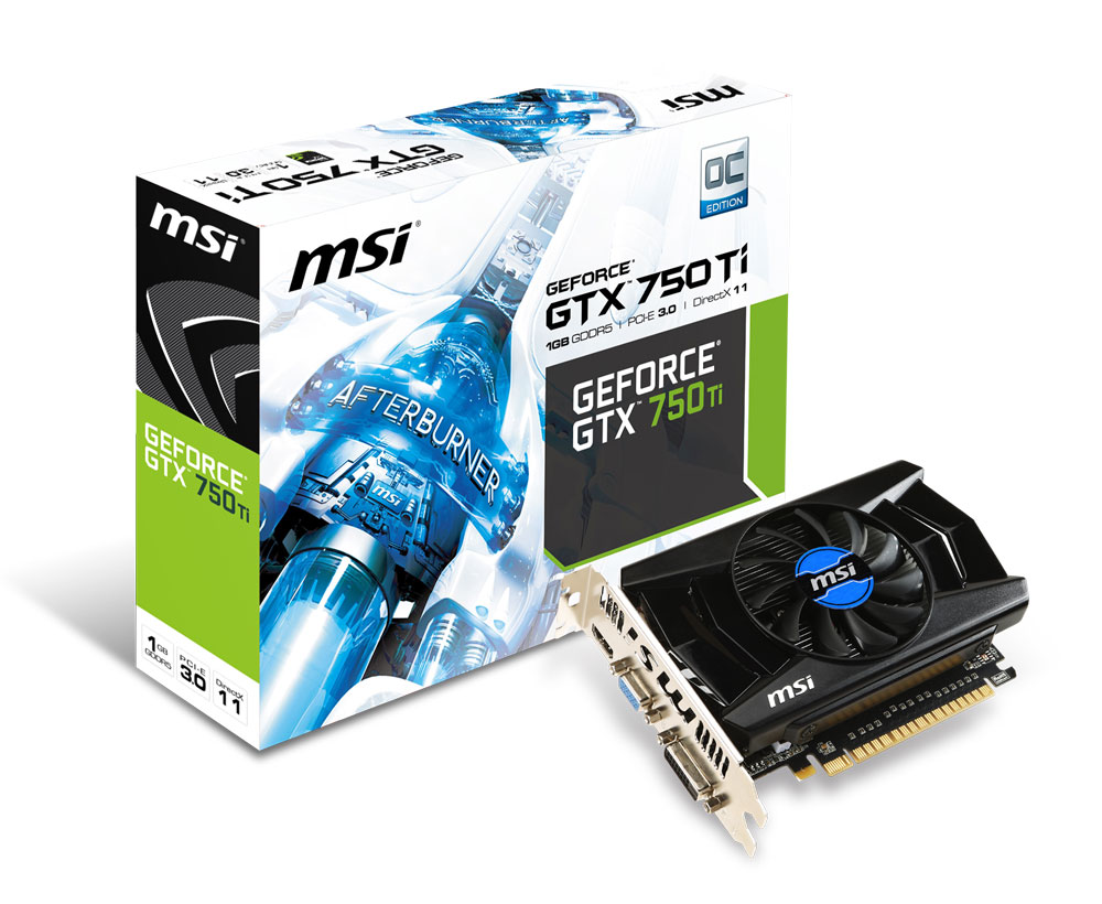 MSI GTX 750 Ti 1GB Overclocked Edition GDDR5 Graphics Card