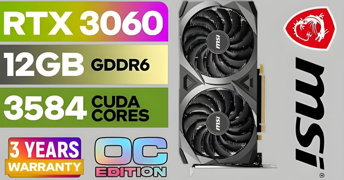 MSI RTX 3060 Ventus 2X 12G OC — 12GB GDDR6 GPU