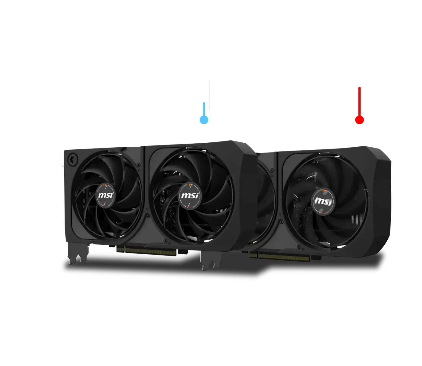 Zero Frozr feature shown with the Shadow 2X OC fans stopped