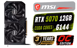 MSI GeForce RTX 5070 12GB Shadow 2X OC Graphics Card - Image 1
