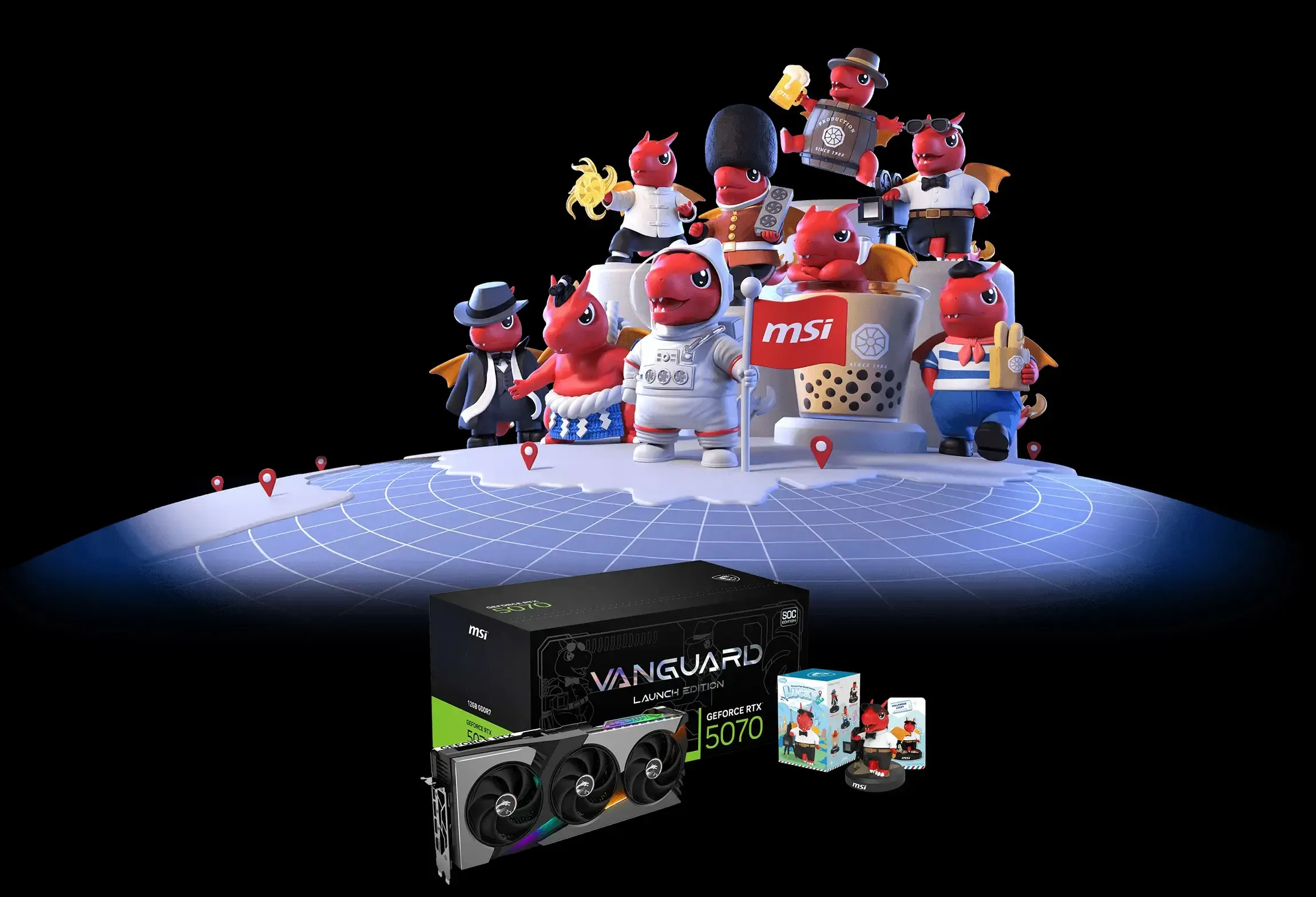 MSI GeForce RTX 5080 16G VANGUARD SOC Graphics Card - Desktop View