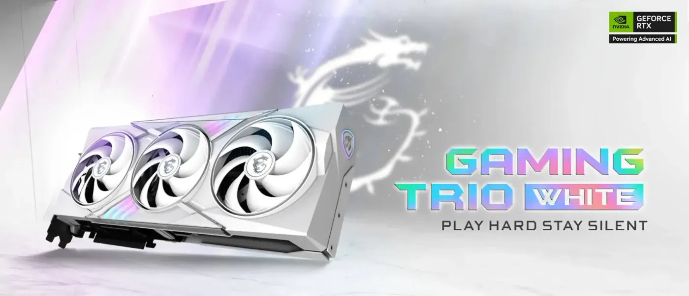 MSI RTX 5080 16GB GDDR7 Gaming Trio OC - White | Evetech