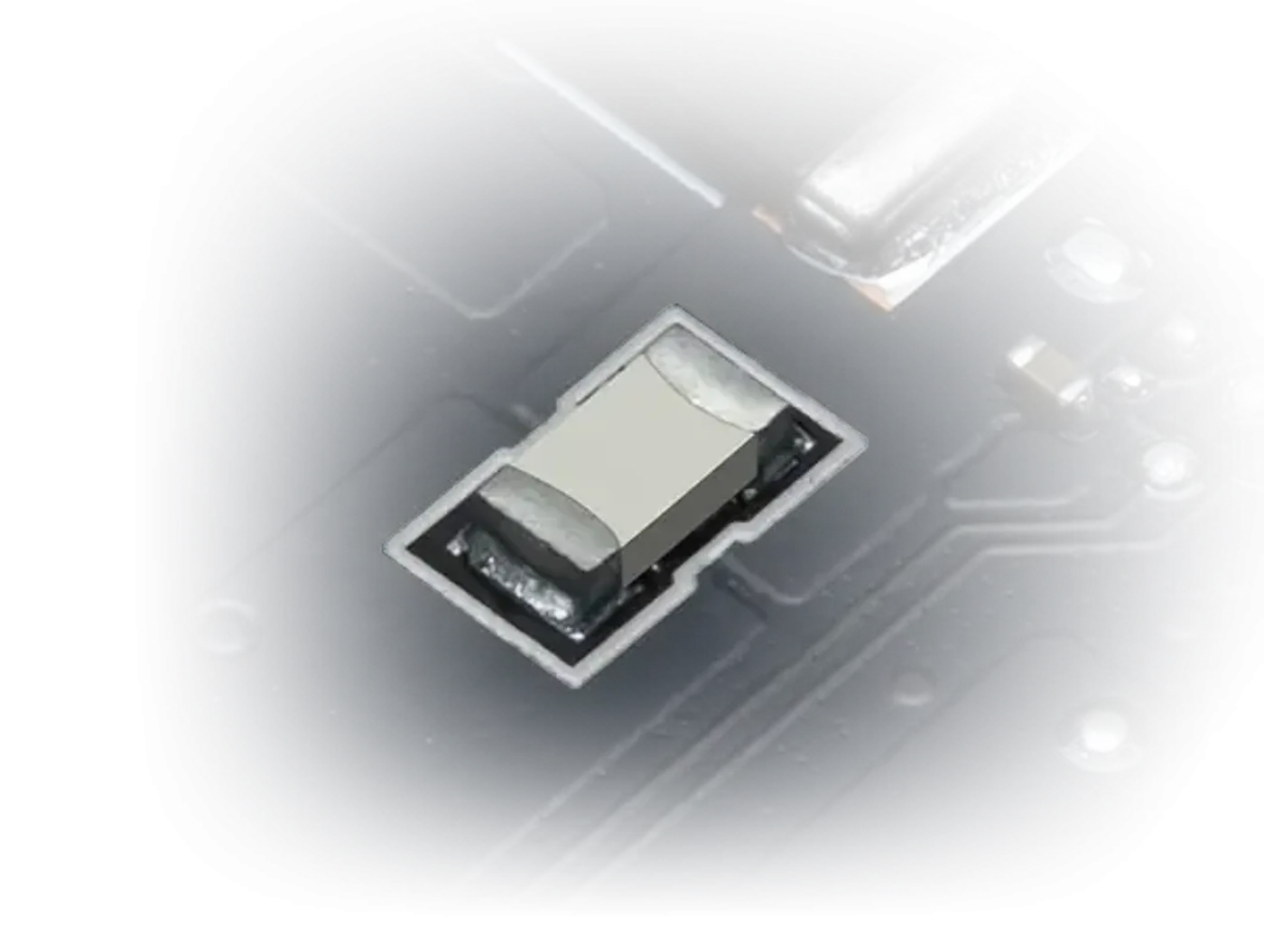 Additional protective fuses fitted to the custom PCB of the graphics card