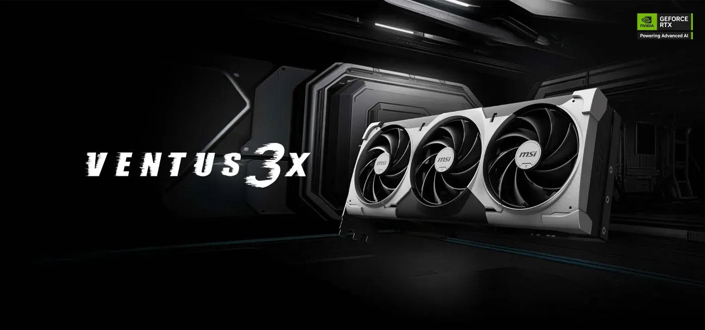 MSI VENTUS 3X OC triple-fan graphics card shown from the front