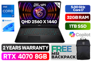 MSI GP77 Vector 13VG 13th Gen Core i7 RTX 4070 Gaming Laptop - image 1