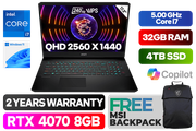MSI GP77 Vector 13VG Core i7 RTX 4070 Gaming Laptop With 4TB SSD - image 1