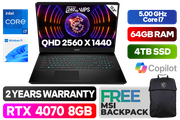MSI GP77 Vector 13VG Core i7 RTX 4070 Gaming Laptop With 64GB RAM & 4TB SSD - image 1