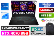 MSI GP77 Vector 13VG Core i7 RTX 4070 Gaming Laptop With 64GB RAM & 8TB SSD - image 1