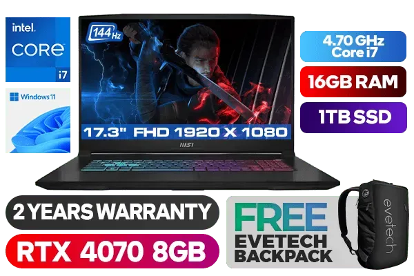 MSI Katana 17 B12VGK - Intel i7 RTX 4070 Gaming Laptop