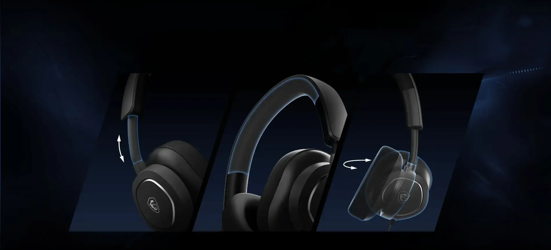 MSI MAESTRO 300 lightweight gaming headset with adjustable features