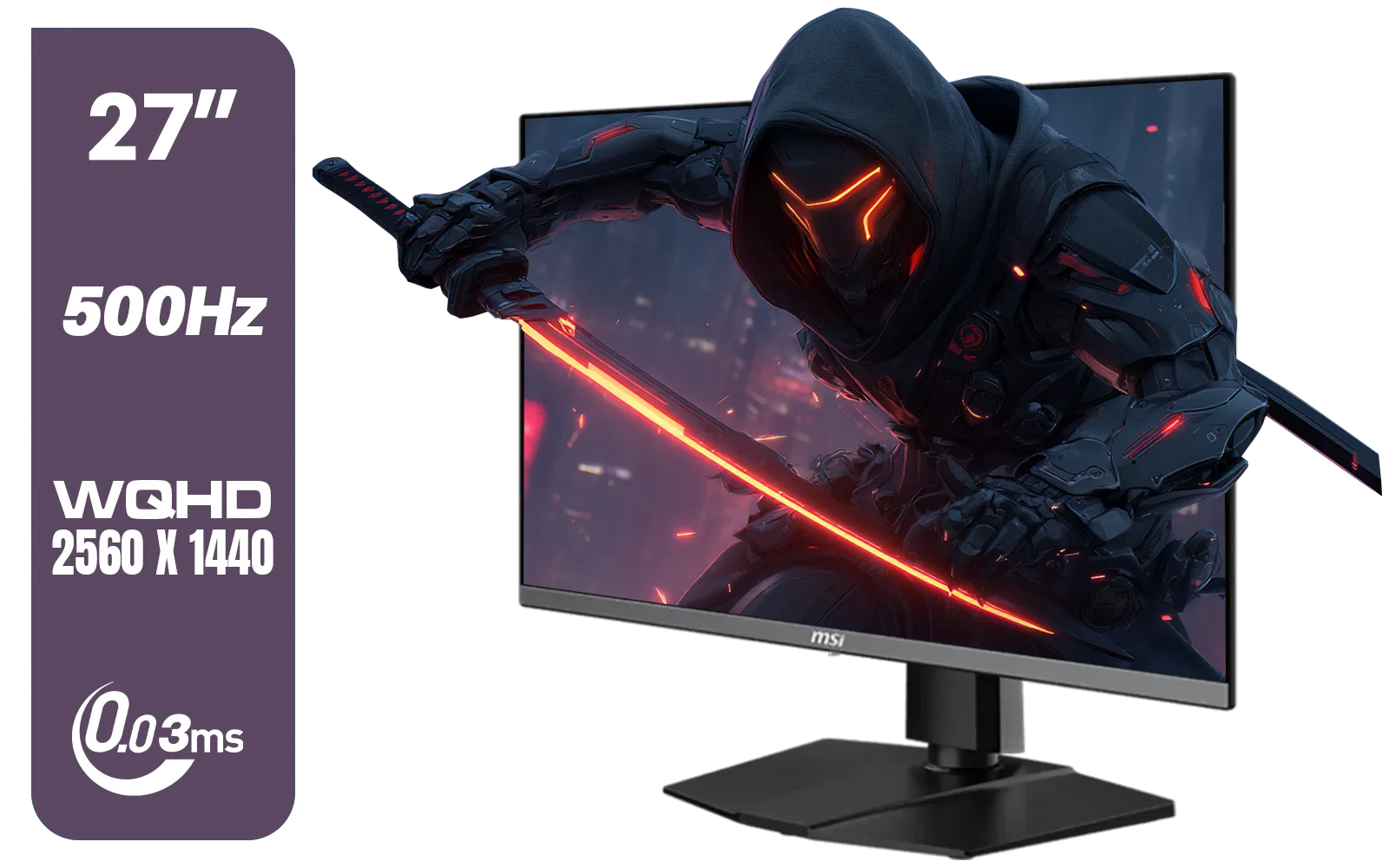 MSI MAG 272QP 27" 2560 x 1440 (WQHD) QD-OLED Monitor / 0.03ms GtG Response Time / 500Hz Refresh Rate / VESA DisplayHDR True Black 500 / Optimized for PS5 & Xbox / 9S6-3CD79A-071