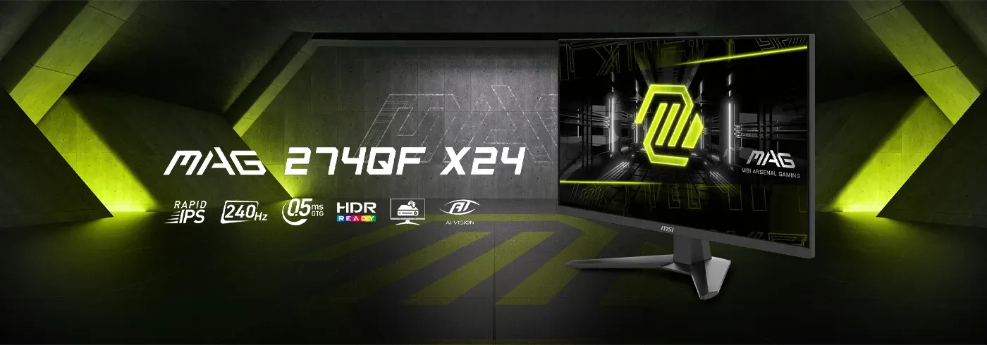 MSI MAG 274QF X24 Gaming Monitor displaying high-quality visuals