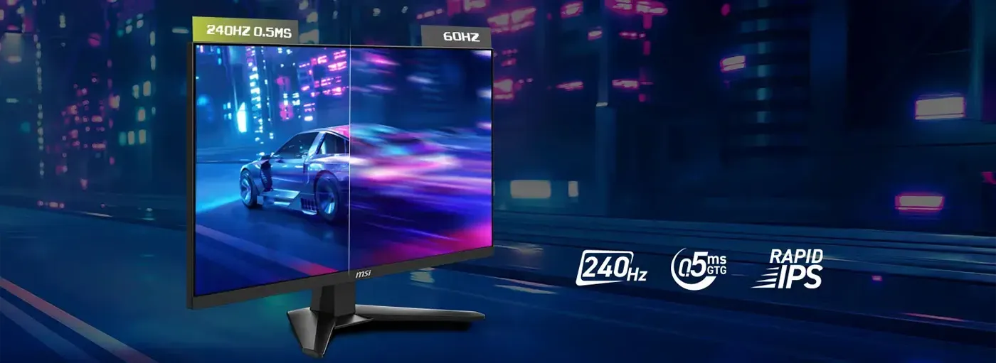 Gaming monitor screen demonstrating ultra-fast refresh rate performance
