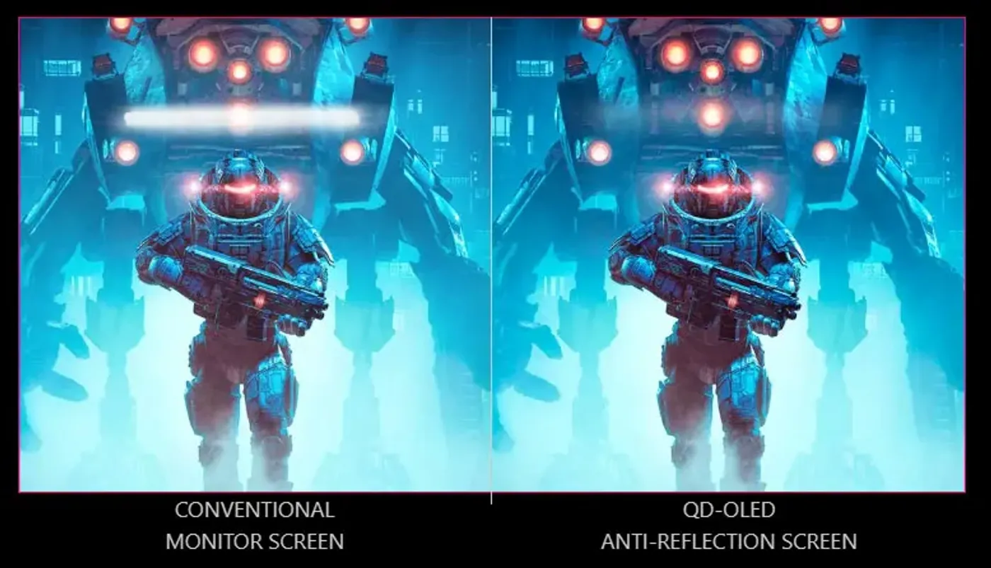 Gaming monitor with anti-glare coating for distraction-free gaming