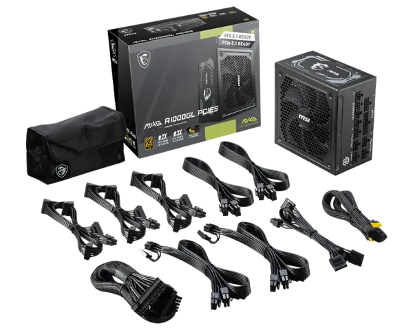 MSI MAG A1000GL PCIE5 1000W Gaming Power Supply | Evetech