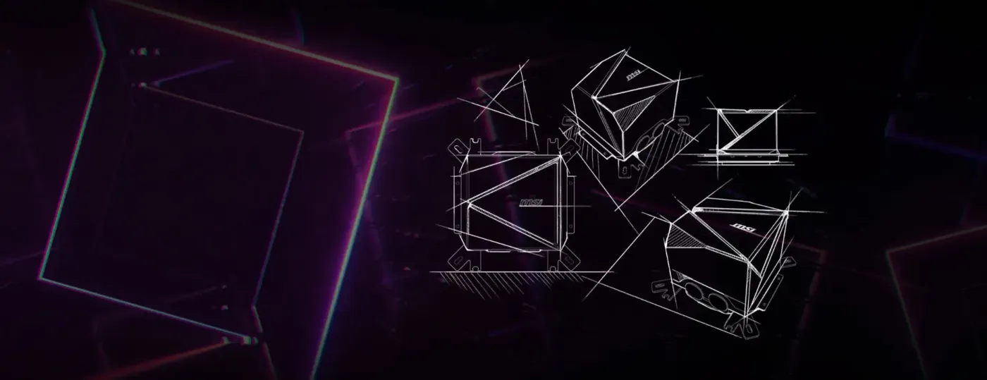 MSI MAG CORELIQUID I SERIES with geometric design and infinite mirror effect