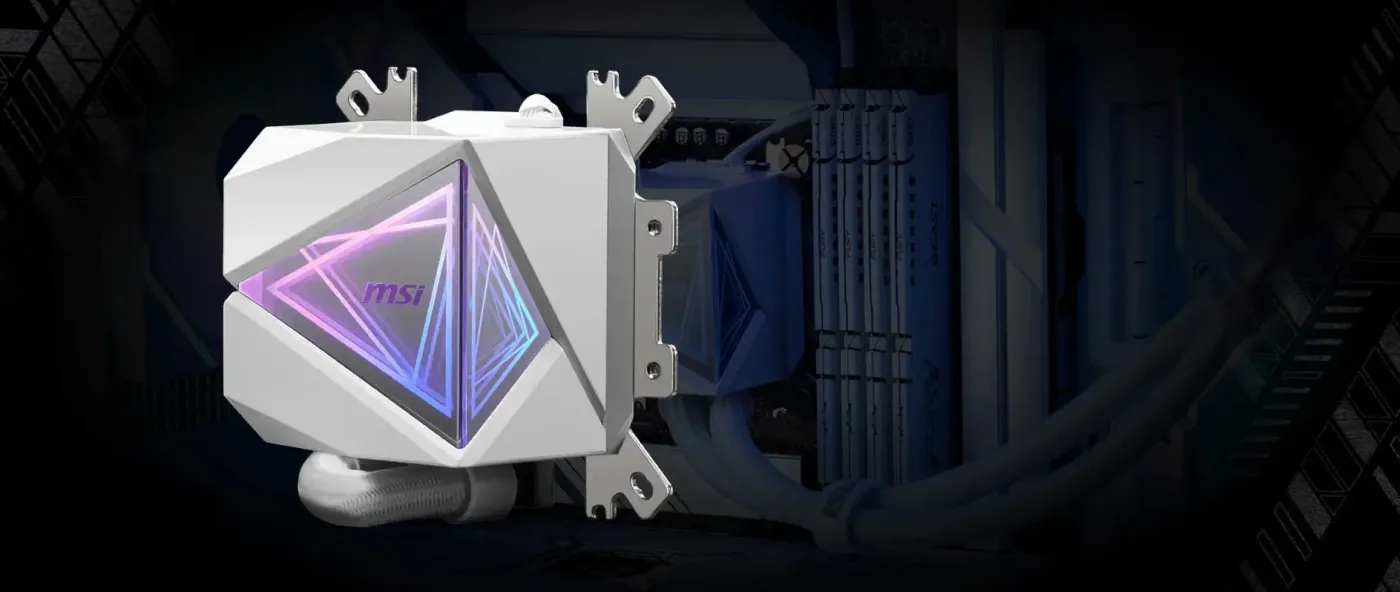 MSI MAG CORELIQUID I SERIES dual-sided infinite mirror with ARGB GEN2 lighting