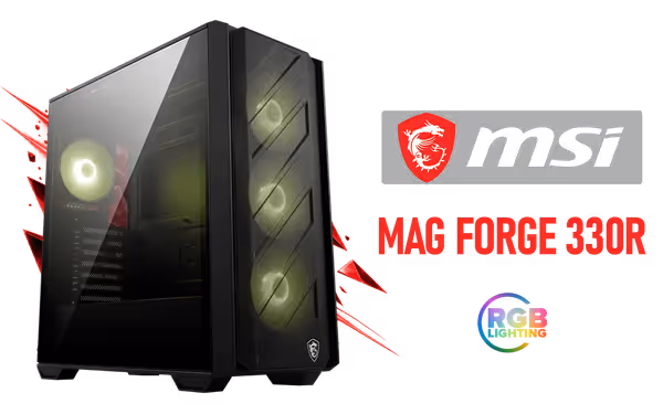 MSI MAG FORGE 330R Airflow Gaming Case with 360mm AIO - image 1 MSI MAG FORGE 330R Airflow Gaming Case with 360mm AIO - image 1