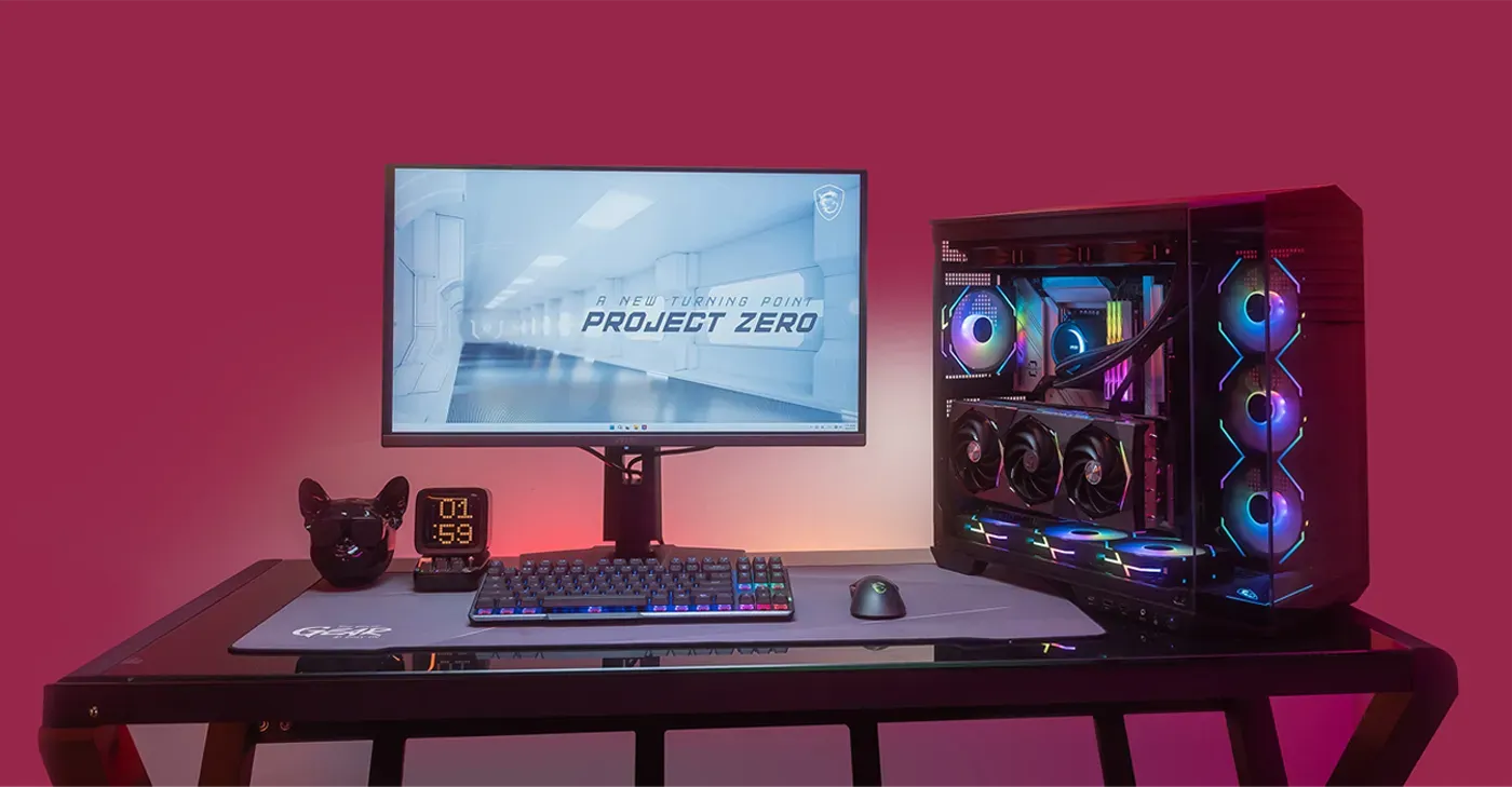 MSI MAG PANO 100R panoramic glass desktop showcase
