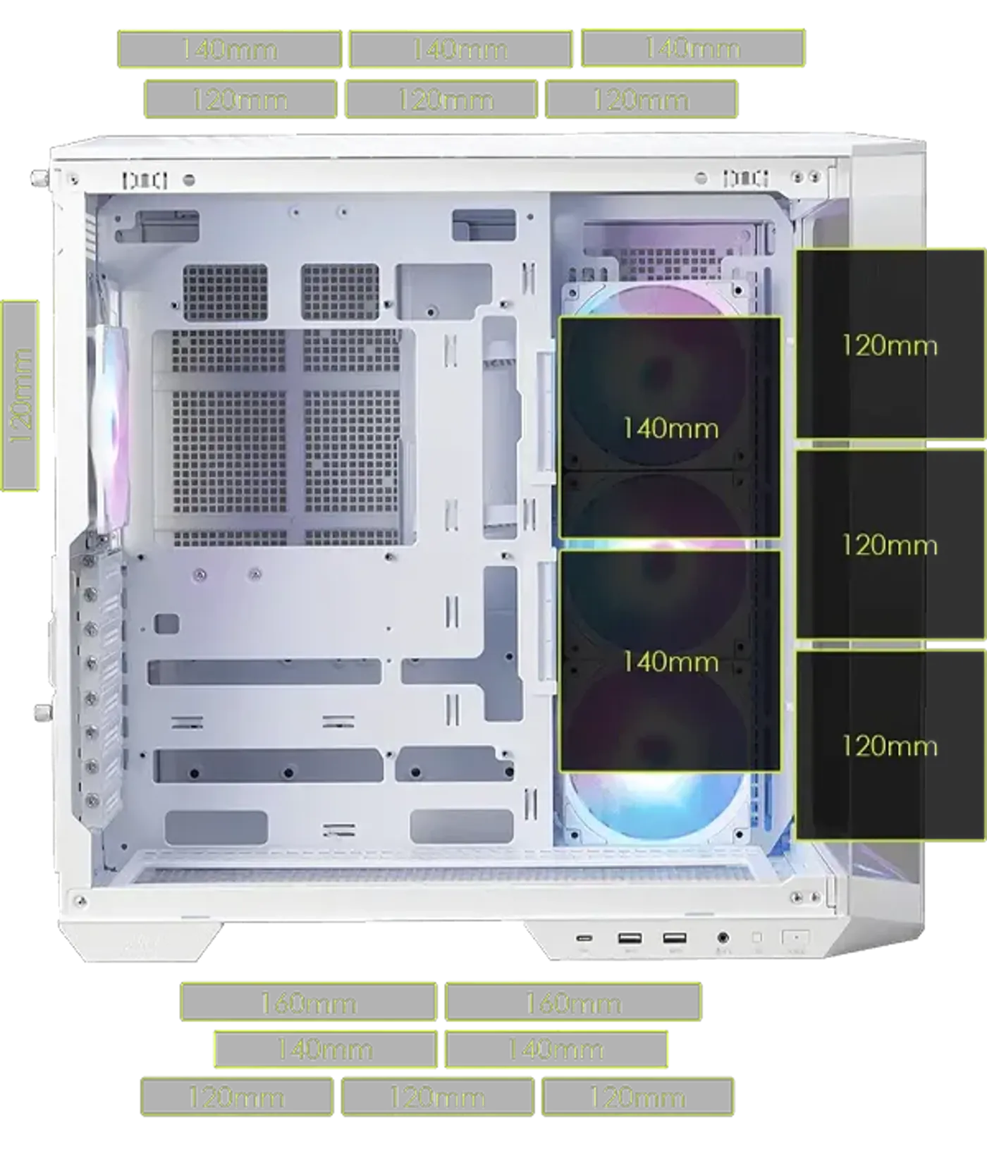 Support for triple 360mm radiator configurations in MSI MAG PANO 100R
