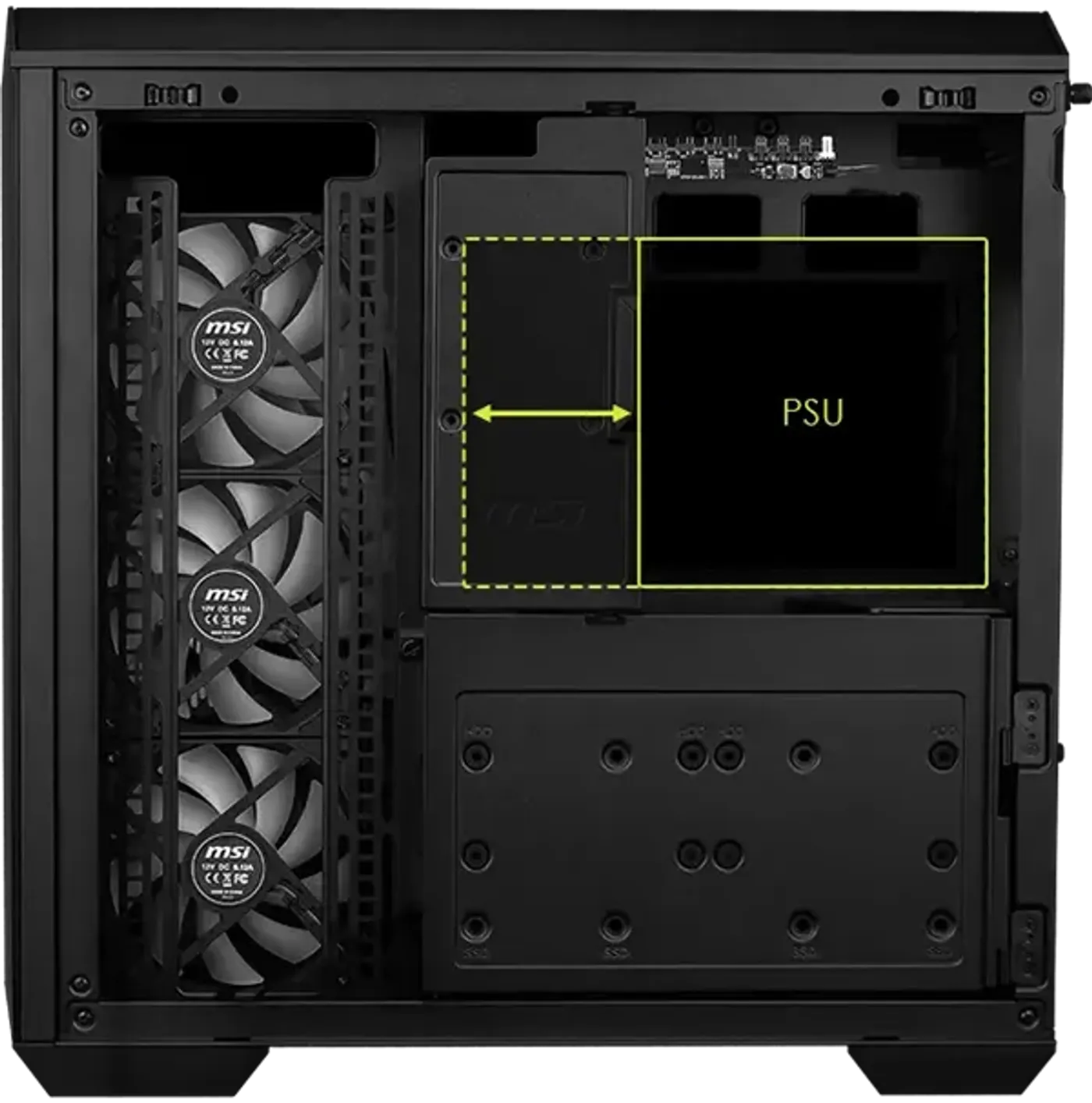 MSI MAG PANO 100R gaming case featuring dual chamber airflow design