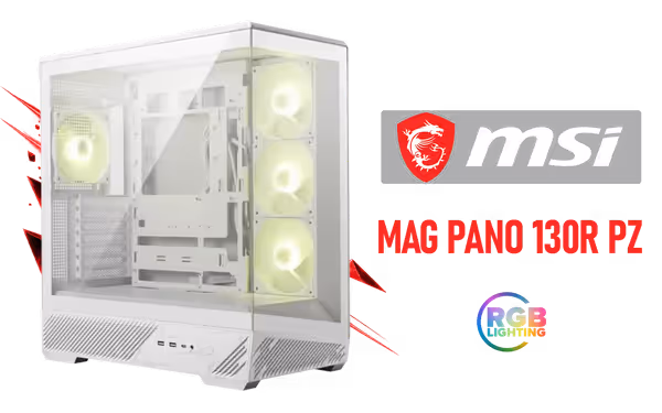 MSI MAG Pano 130R PZ White Mid-Tower Case - ARGB, 360mm - image 1 MSI MAG Pano 130R PZ White Mid-Tower Case - ARGB, 360mm - image 1