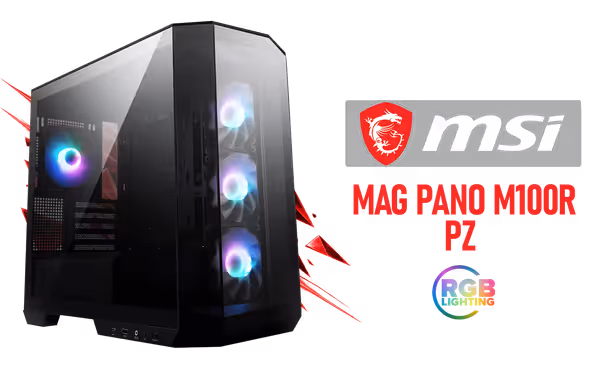 MSI MAG PANO M100R PZ Case — 270° Panoramic Gaming Chassis - image 1 MSI MAG PANO M100R PZ Case — 270° Panoramic Gaming Chassis - image 1
