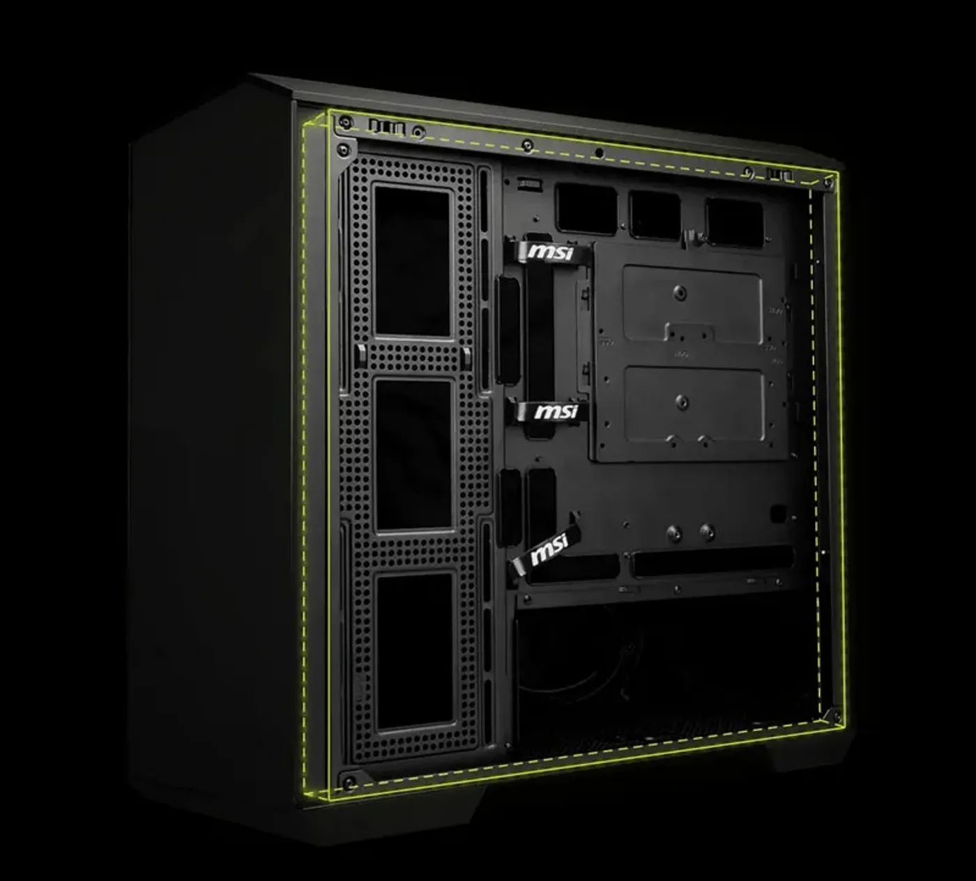 Cable routing depth behind the M100R PZ motherboard tray