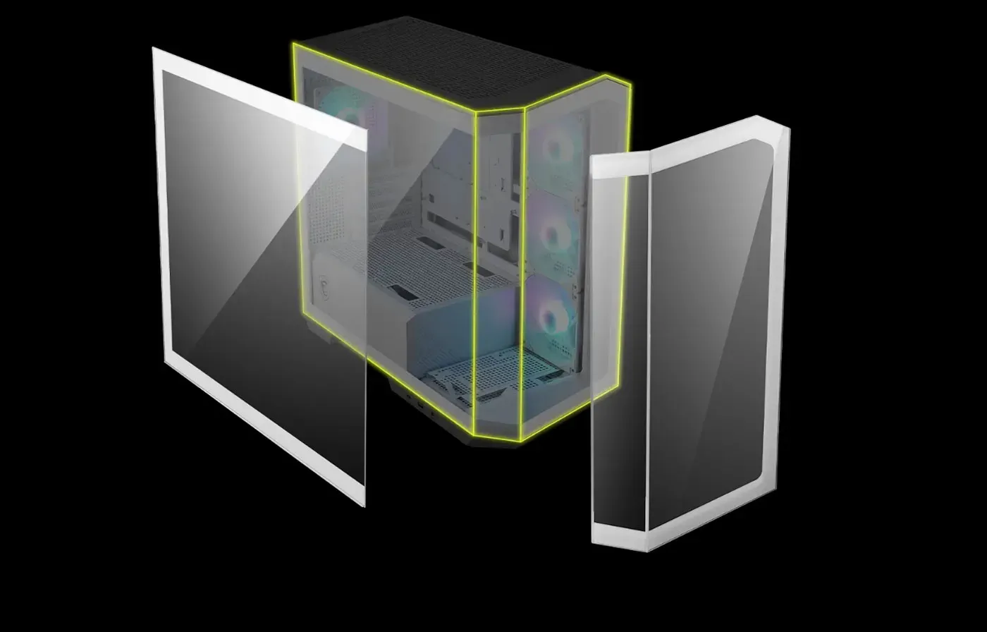 Corner join of the M100R PZ panoramic glass panels