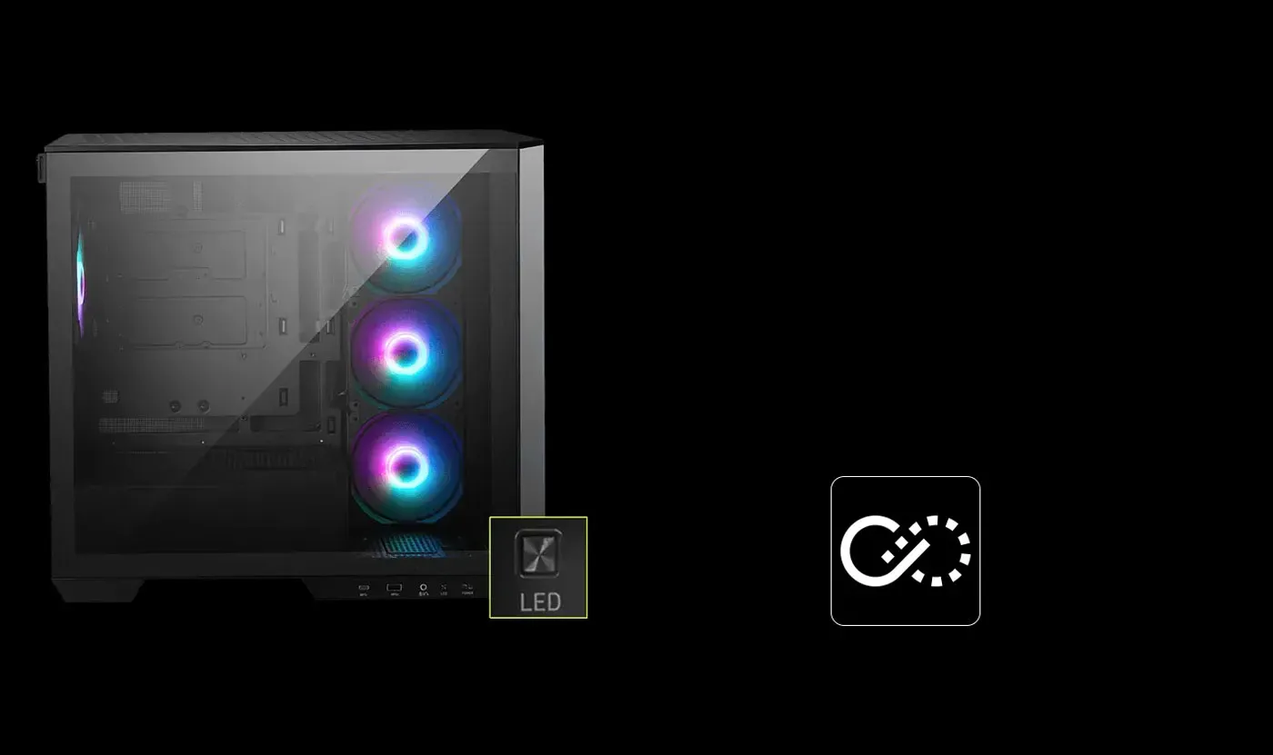 RGB lighting effect running inside the black M100R PZ