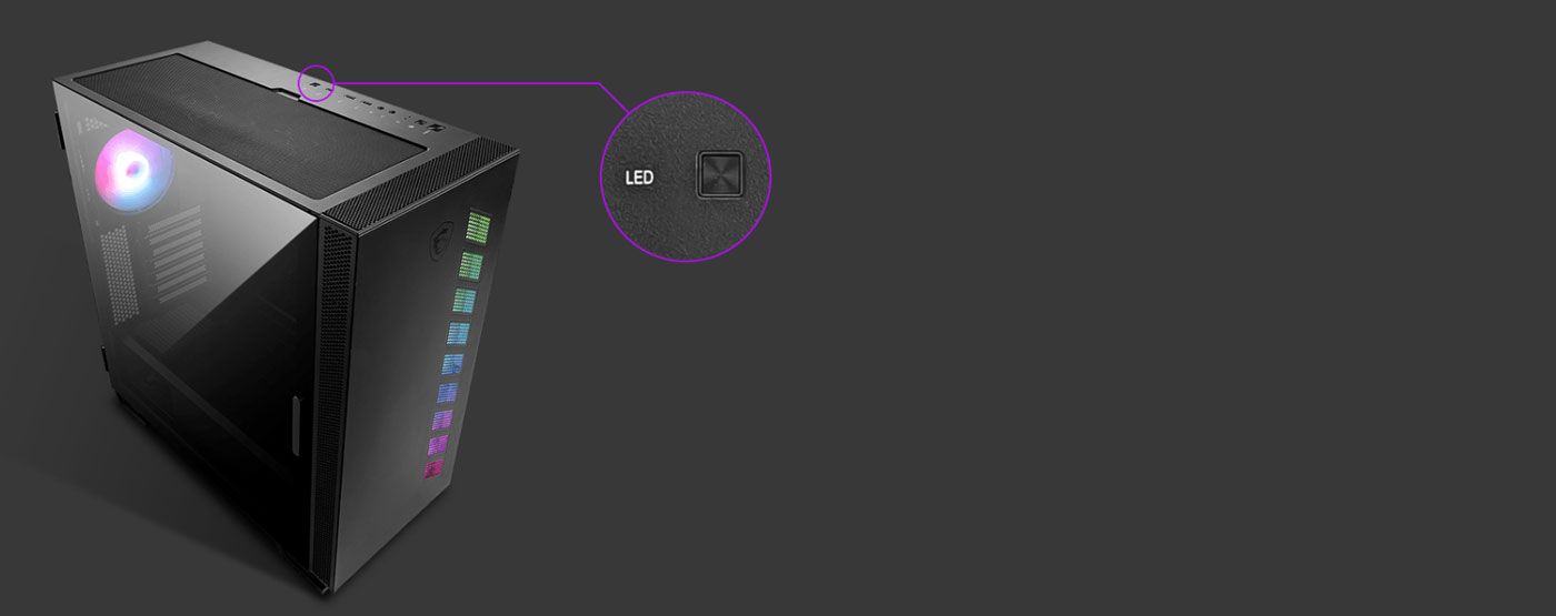 Insta-Light Loop button on the MSI MAG VAMPIRIC 300R front I/O