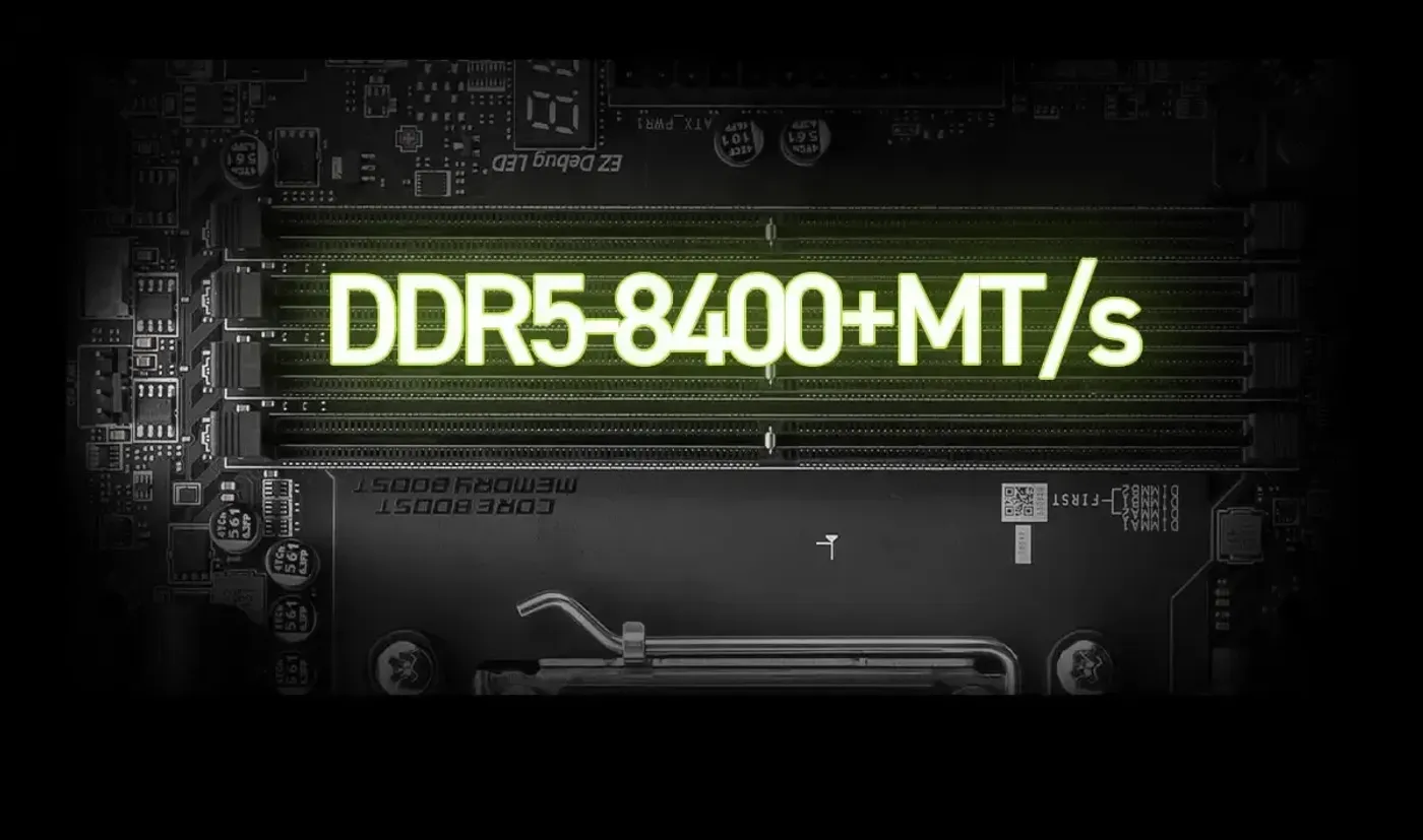 Motherboard featuring DDR5 memory slots optimized for high-performance computing