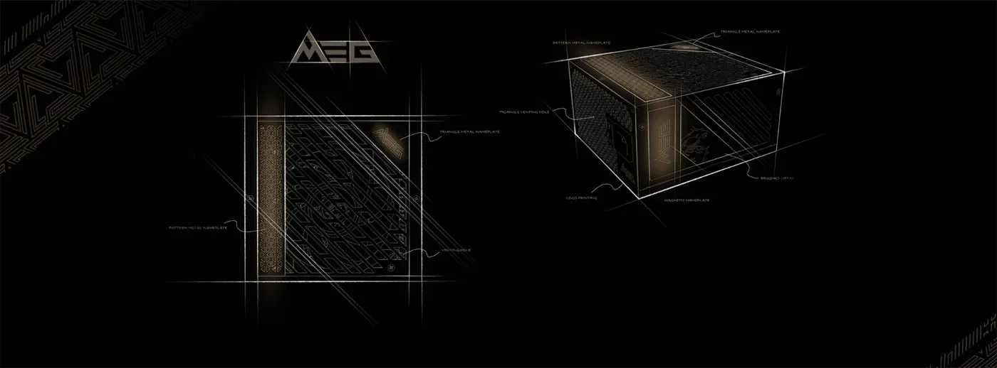 MSI MEG triangle artwork representing the series pillars