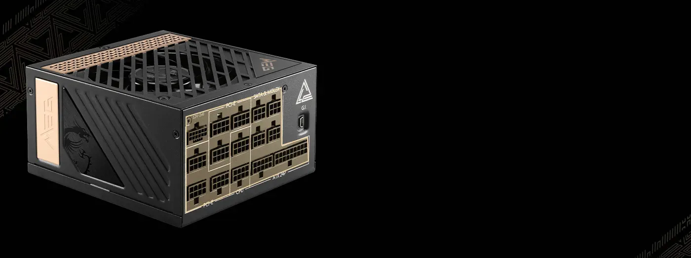 ATX 3.1 and PCIe 5.1 readiness badge for the MSI MEG Ai1300P
