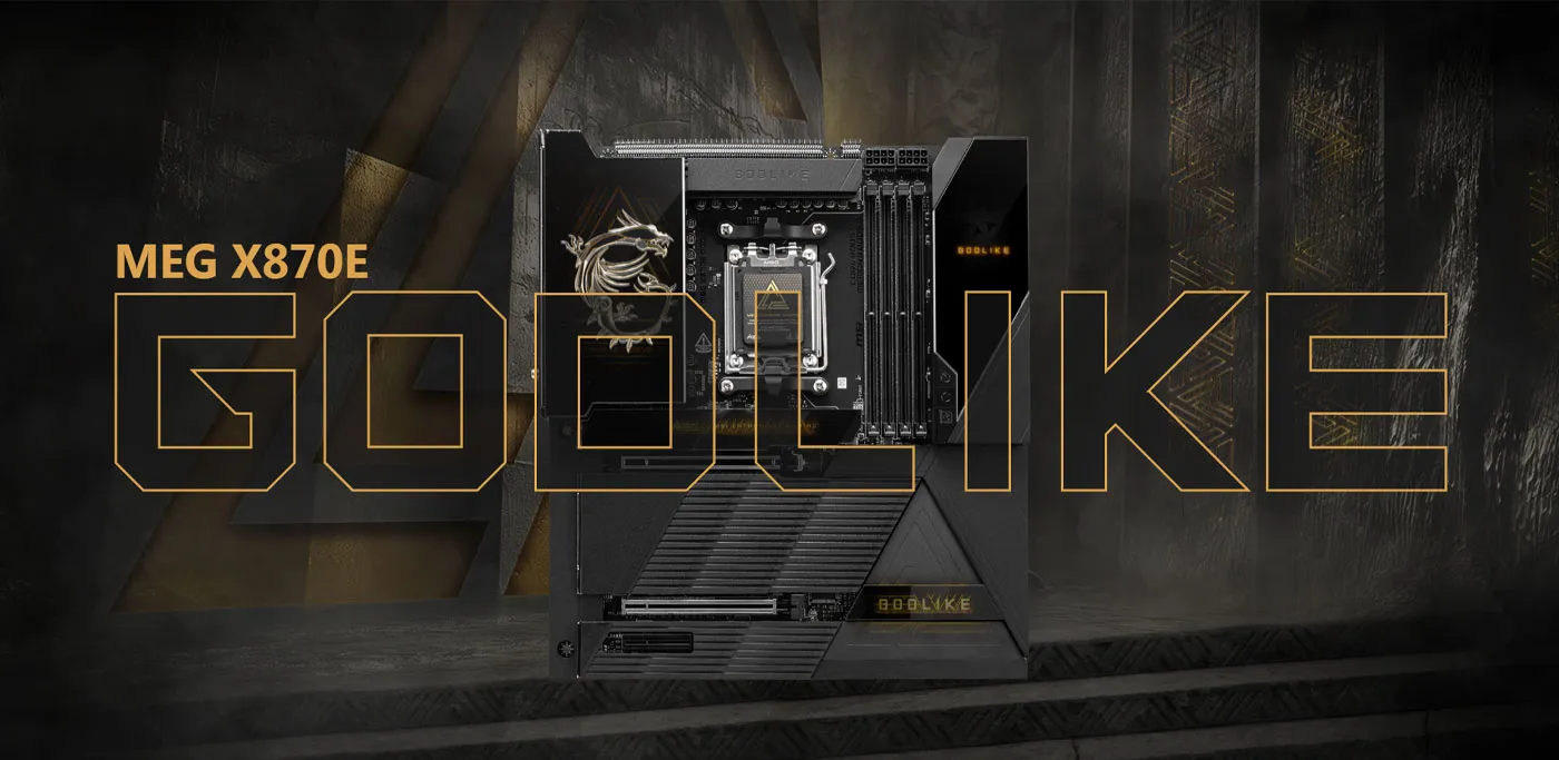 MSI MEG X870E GODLIKE AMD Motherboard - Desktop View