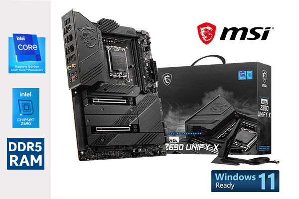 MSI MEG Z690 UNIFY Intel Motherboard Intel Z690 Chipset Supports 12th  Gen Processors LGA 1700 Socket Supports DDR5 Memory 1x USB Type-C 