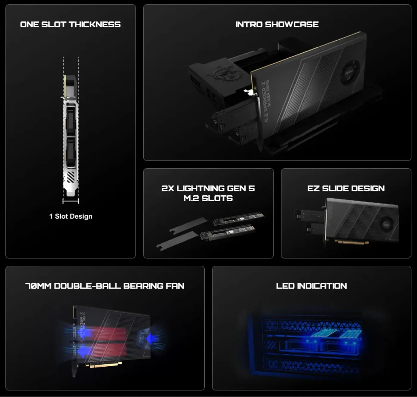 MSI M.2 XPANDER-Z SLIDER GEN5 expansion card supplied with the MEG Z890 GODLIKE