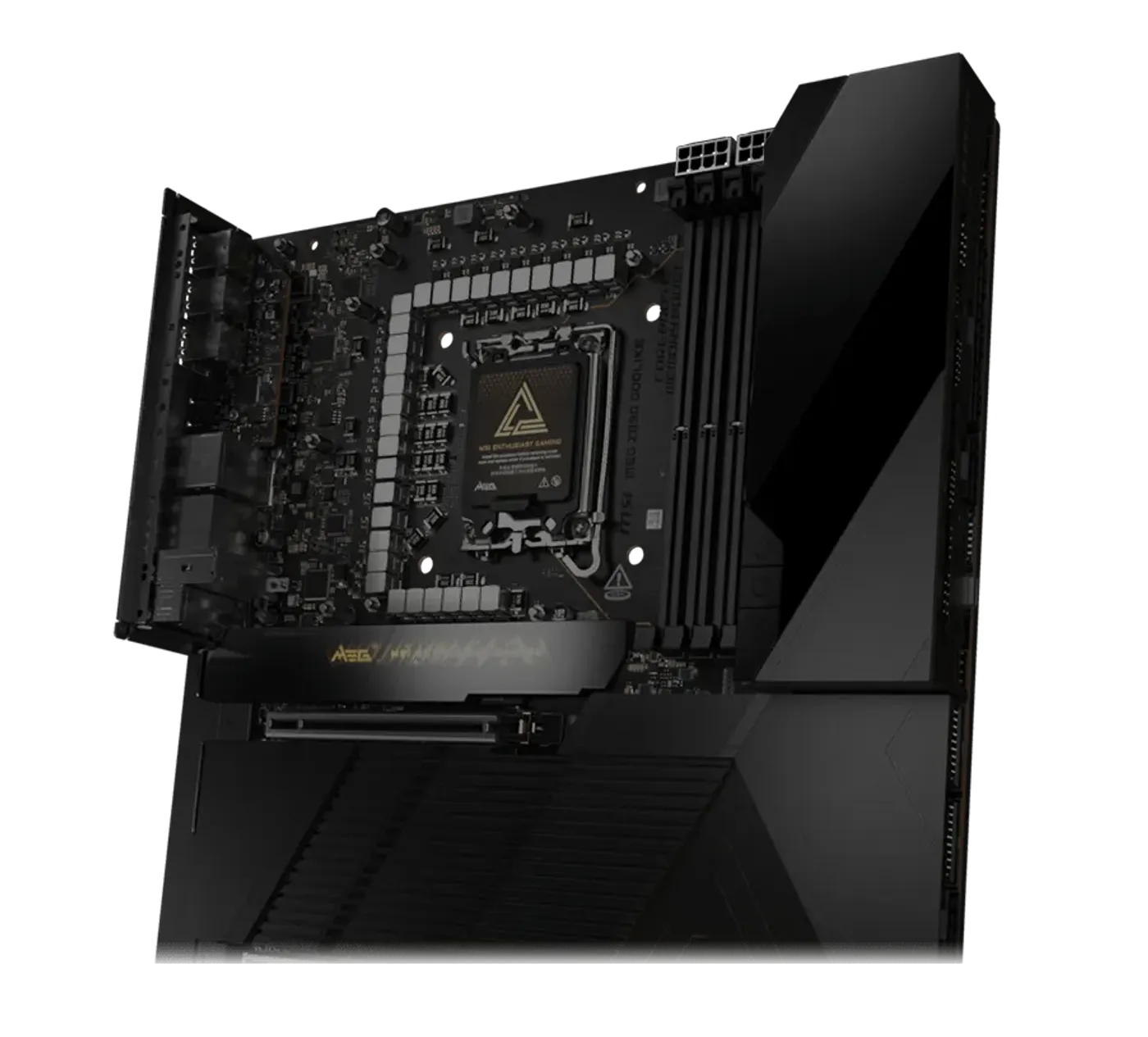 Dual solid pin power connectors on the MSI MEG Z890 GODLIKE