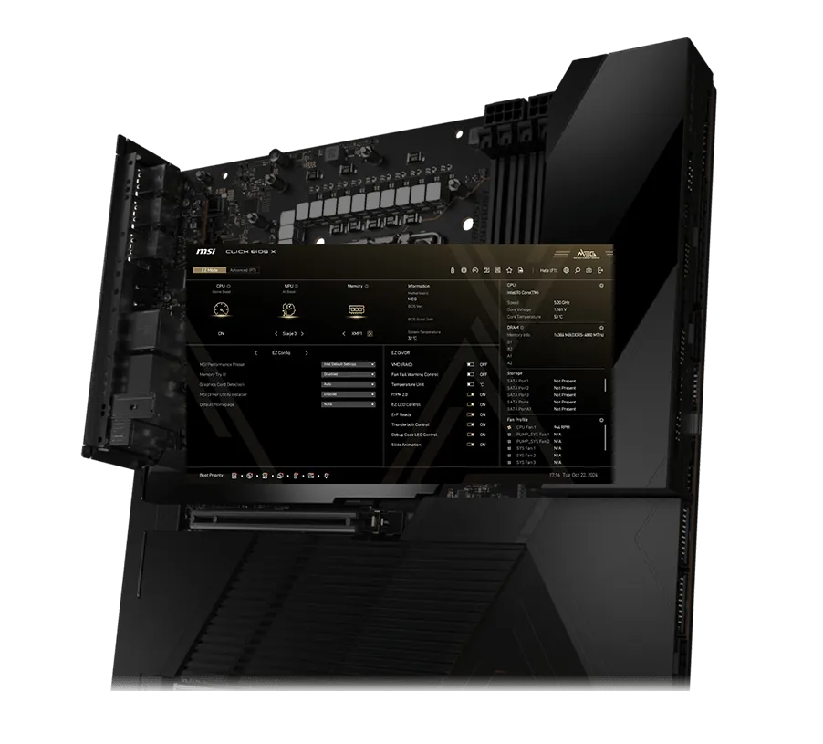 MSI MEG Z890 GODLIKE E-ATX Motherboard — DDR5, Thunderbolt 5 | Evetech