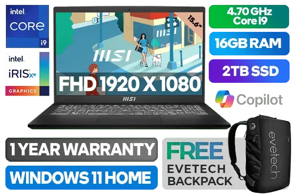 MSI Modern 15 H B13M-030ZA Intel Core i9 Professional Laptop With 2TB SSD - image 1 MSI Modern 15 H B13M-030ZA Intel Core i9 Professional Laptop With 2TB SSD - image 1