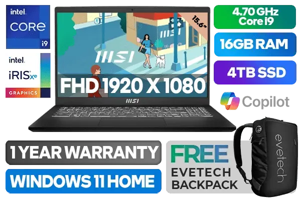 MSI Modern 15 H B13M-030ZA Intel Core i9 Professional Laptop With 4TB SSD - image 1 MSI Modern 15 H B13M-030ZA Intel Core i9 Professional Laptop With 4TB SSD - image 1