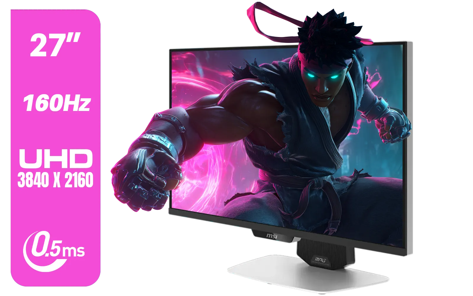 MSI MPG 274URDFW  27" 3840 x 2160 (UHD) Gaming Monitor / 160Hz Refresh Rate / 0.5ms Response Time / Rapid IPS with Mini-LED / 9S6-3CF09H-041 E16M